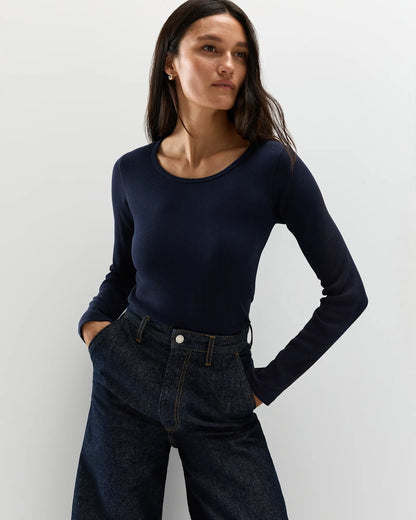 Organic Cotton Micro-Rib Long Sleeve Tee - US 8748