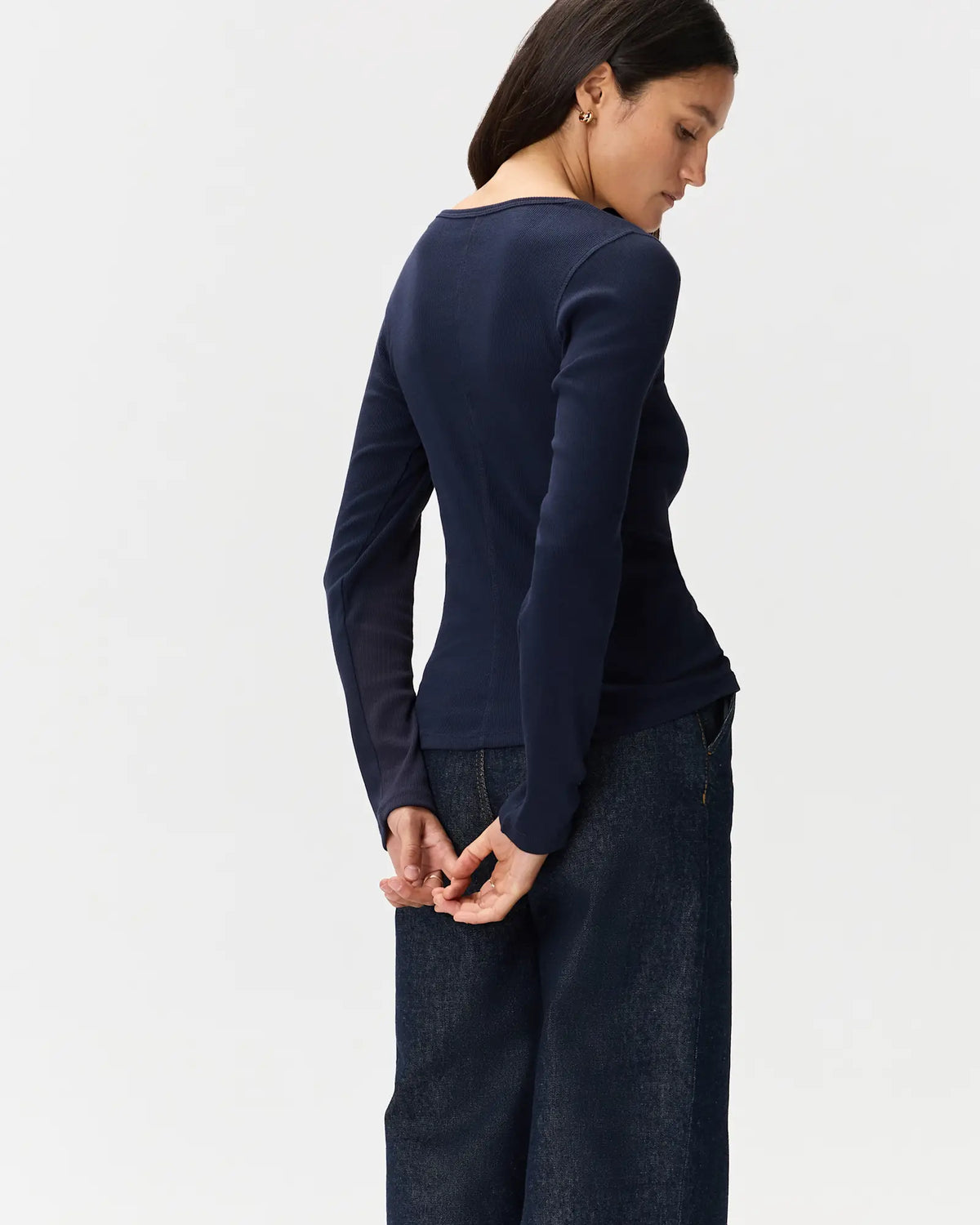 Organic Cotton Micro-Rib Long Sleeve Tee - US 8748