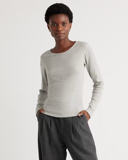 Organic Cotton Micro-Rib Long Sleeve Tee - US 1132