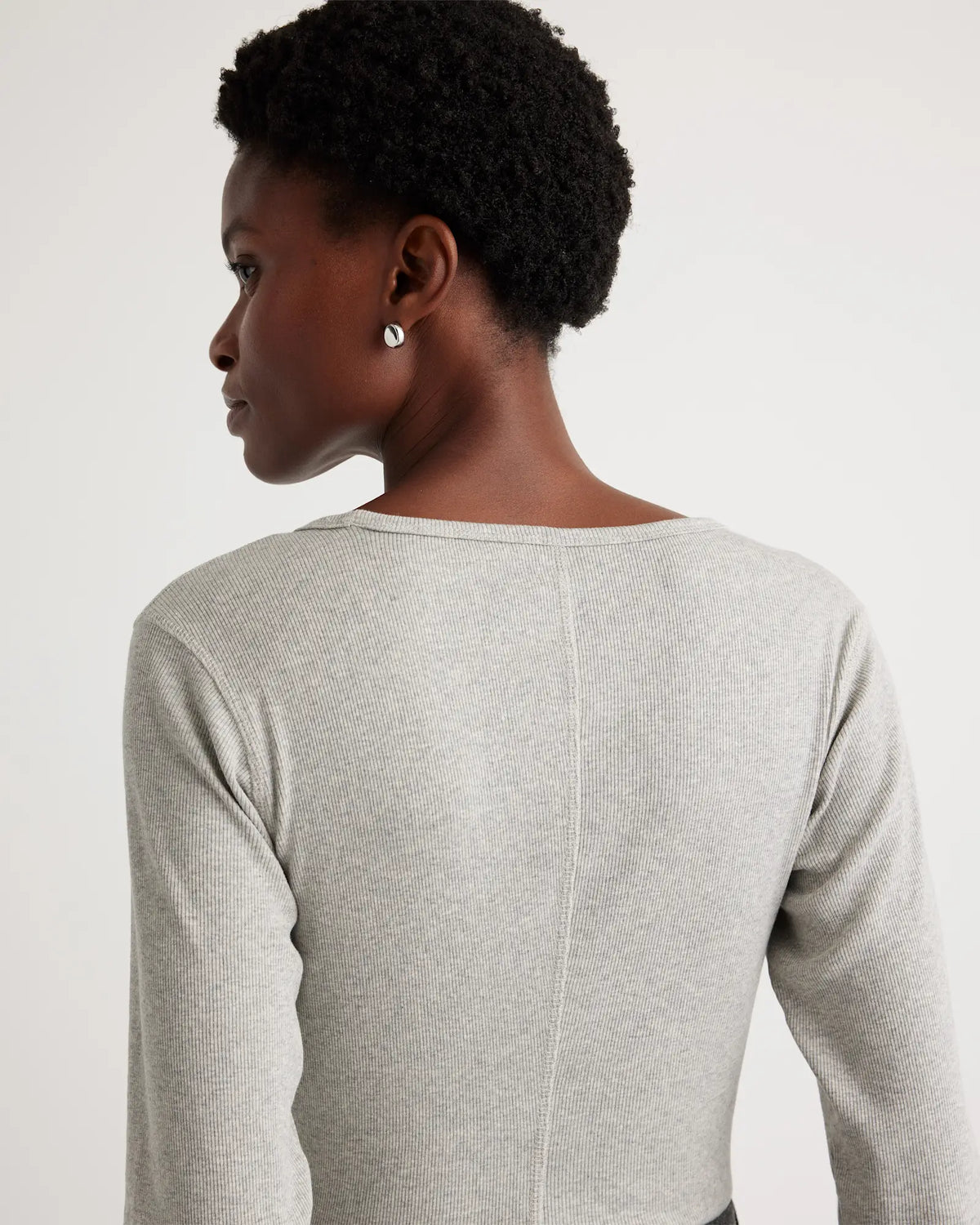 Organic Cotton Micro-Rib Long Sleeve Tee - US 1132