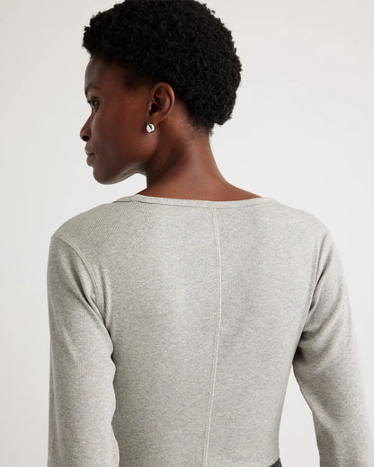 Organic Cotton Micro-Rib Long Sleeve Tee - US 1132