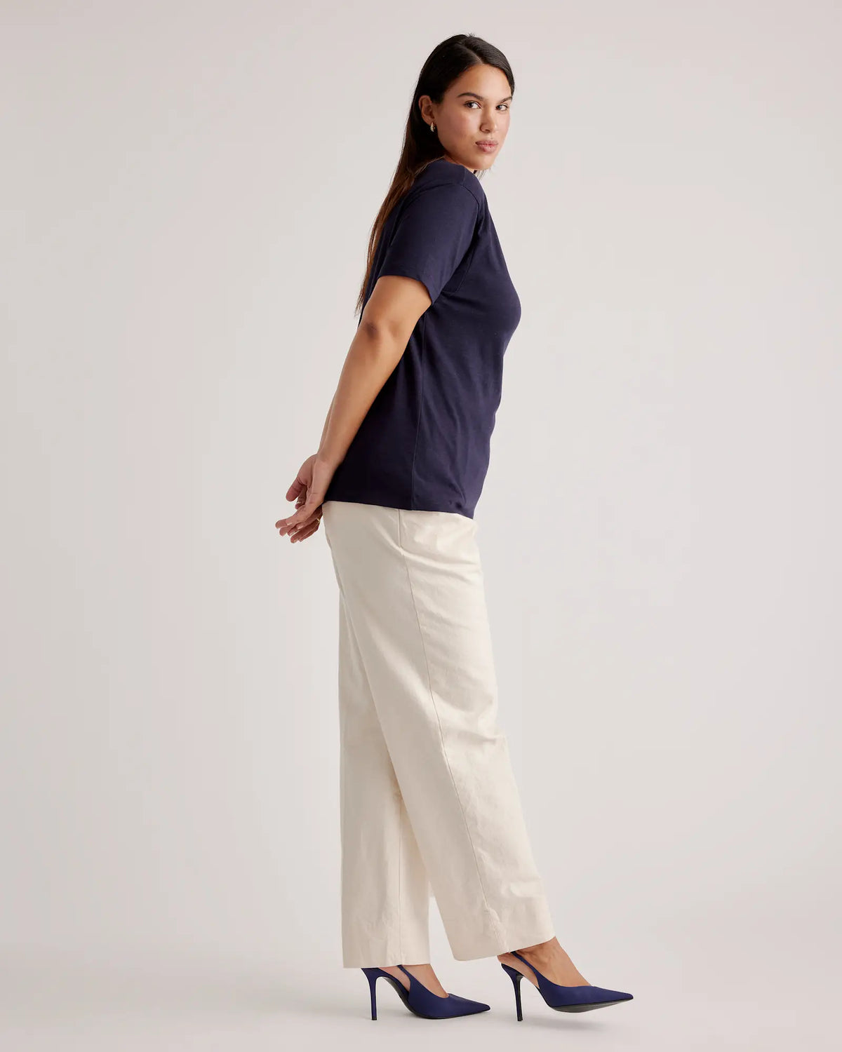 100% Organic Cotton Slub V-Neck Tee - US 9110