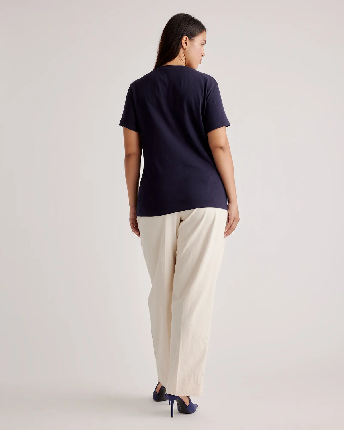 100% Organic Cotton Slub V-Neck Tee - US 9110