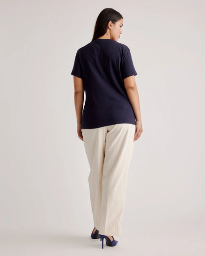 100% Organic Cotton Slub V-Neck Tee - US 9110