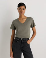 100% Organic Cotton Slub V-Neck Tee - US 1493