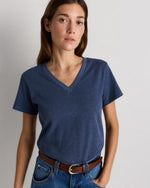 100% Organic Cotton Slub V-Neck Tee - US 2343