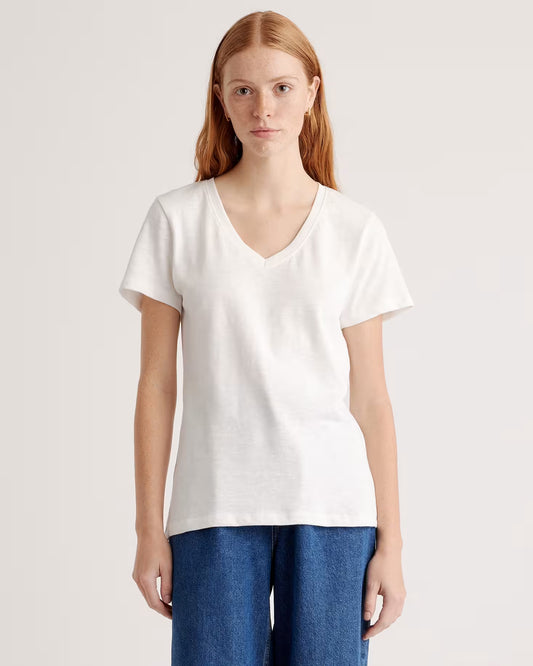 100% Organic Cotton Slub V-Neck Tee - US 6060