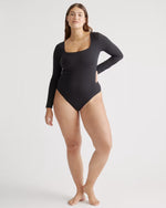 Second Skin Square Neck Long Sleeve Bodysuit - US 3263