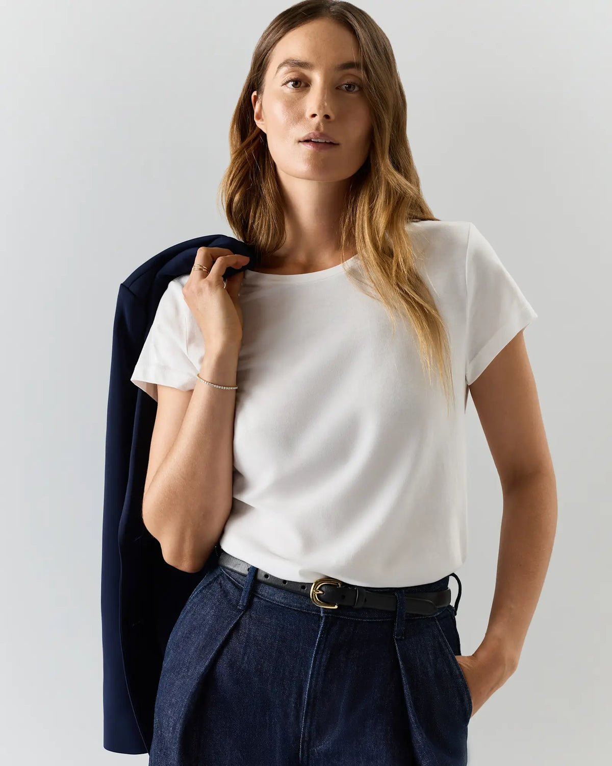 Cotton Modal Crew Neck Swing Tee - US 0033