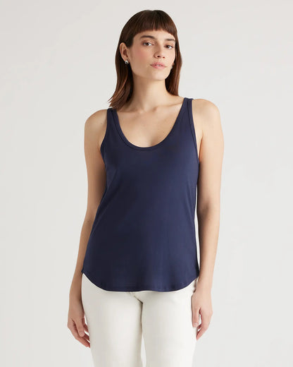 Cotton Modal Double Scoop Neck Tank - US 5625