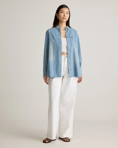 Distressed Denim Oversized Shirt - US 2946