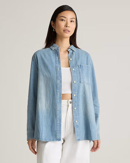 Distressed Denim Oversized Shirt - US 2946