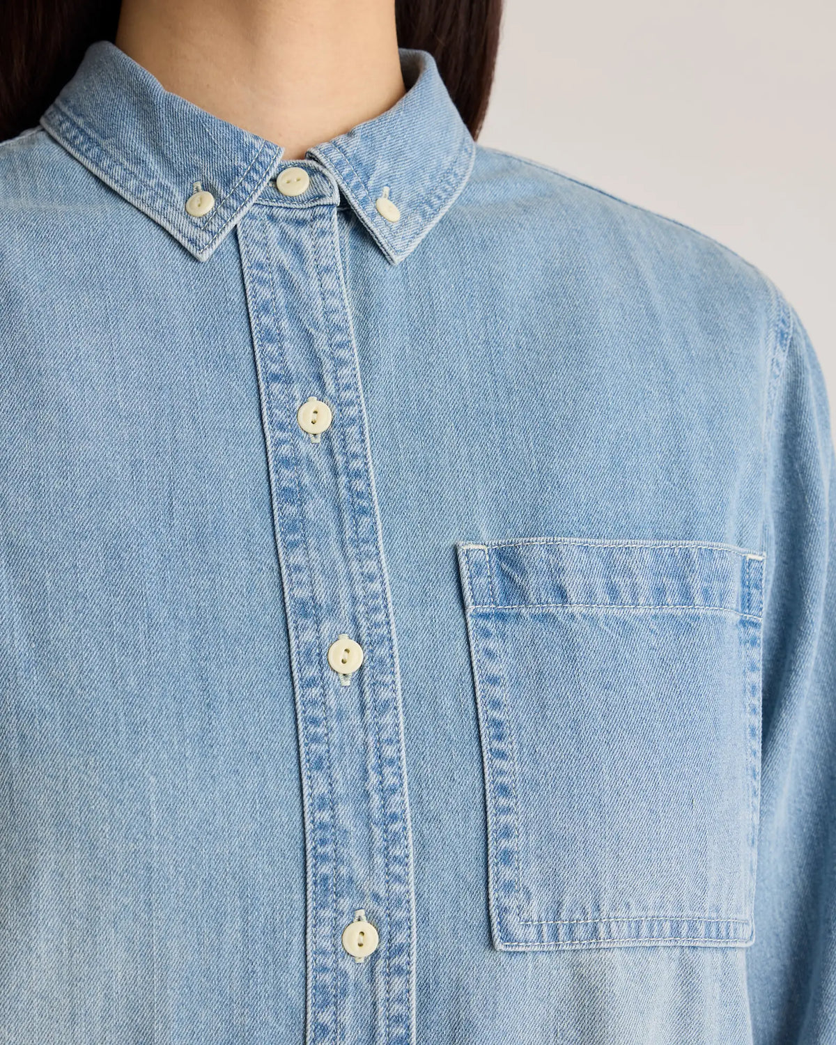 Distressed Denim Oversized Shirt - US 2946