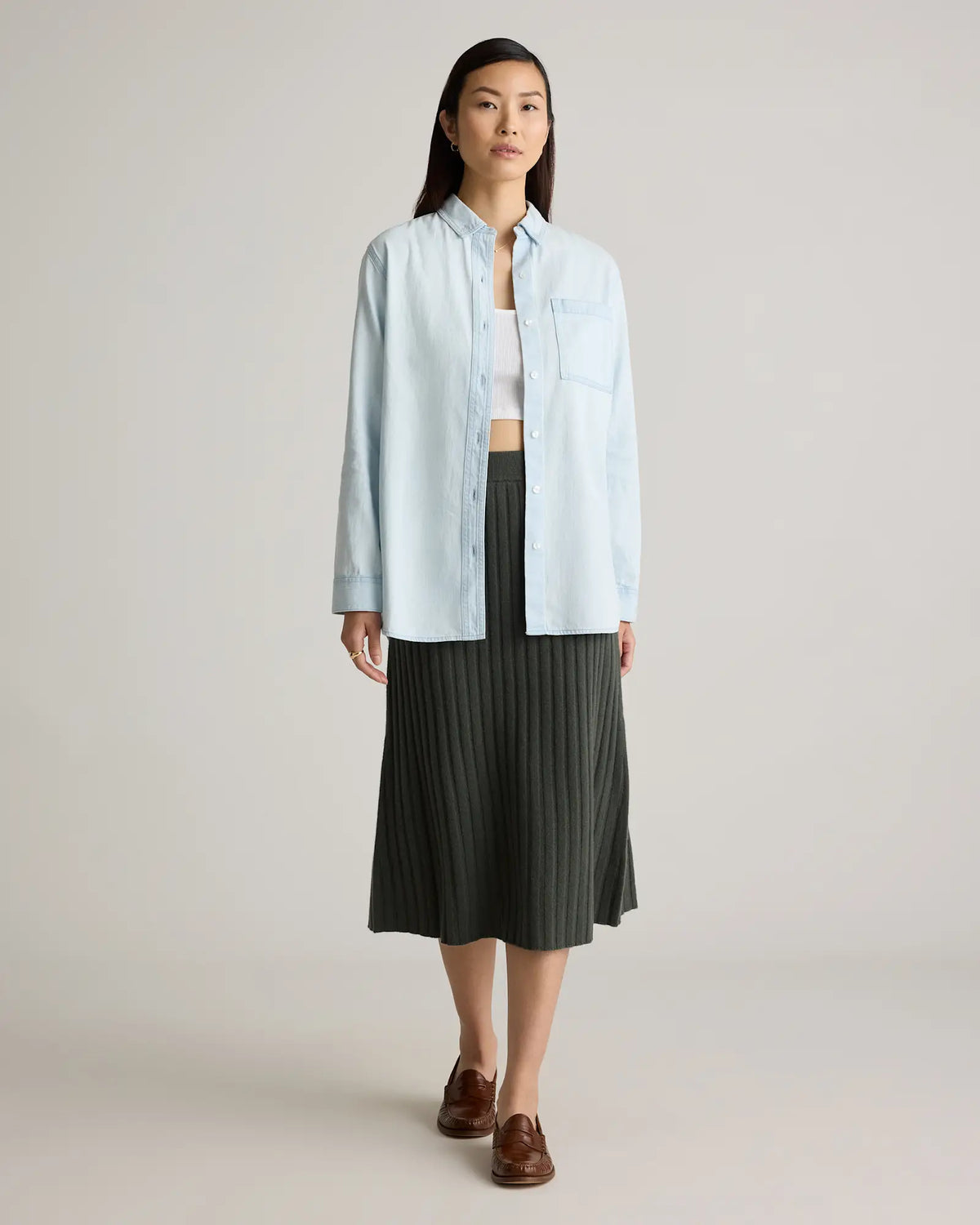 Distressed Denim Oversized Shirt - US 8340