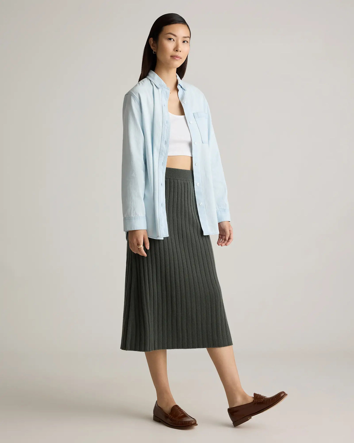 Distressed Denim Oversized Shirt - US 8340