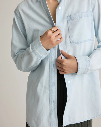 Distressed Denim Oversized Shirt - US 8340
