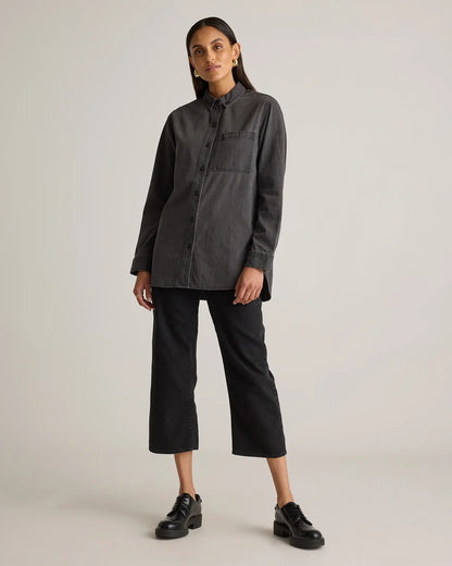 Distressed Denim Oversized Shirt - US 6889