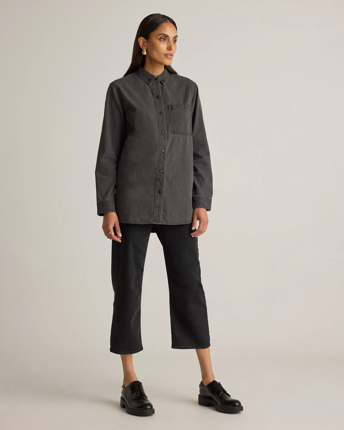 Distressed Denim Oversized Shirt - US 6889