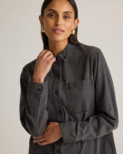 Distressed Denim Oversized Shirt - US 6889
