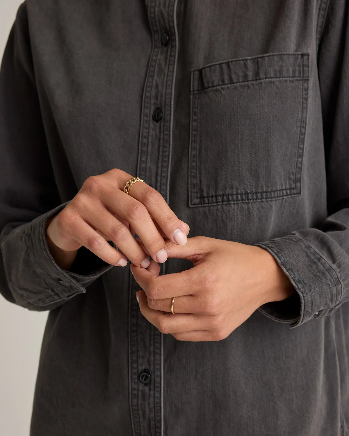 Distressed Denim Oversized Shirt - US 6889