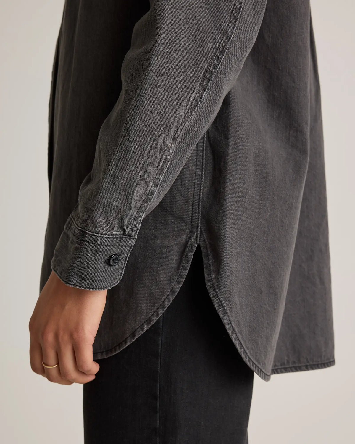 Distressed Denim Oversized Shirt - US 6889