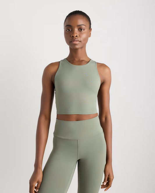 Ultra-Form High-Neck Cropped Tank - US 7534