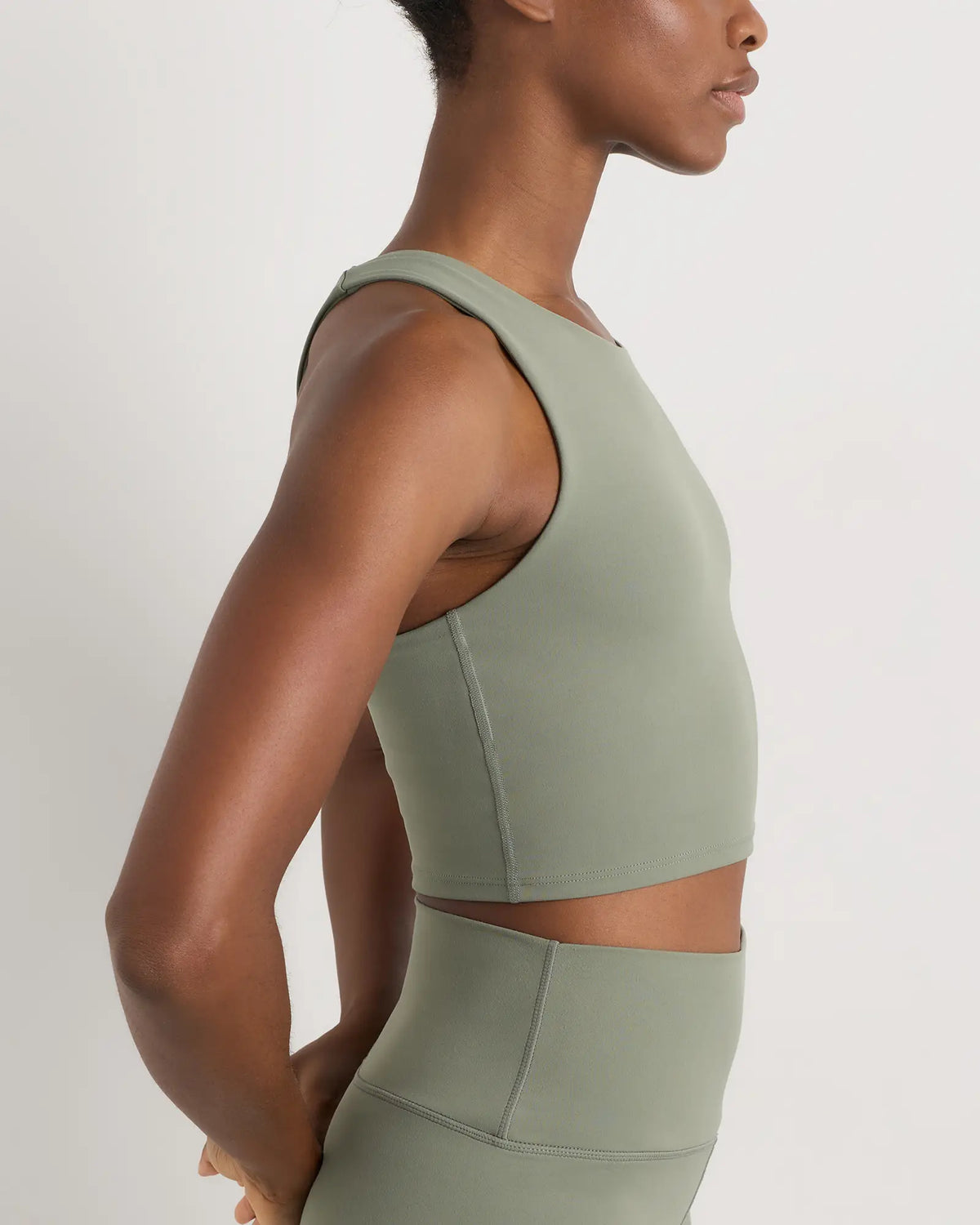 Ultra-Form High-Neck Cropped Tank - US 7534