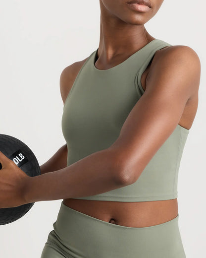 Ultra-Form High-Neck Cropped Tank - US 7534