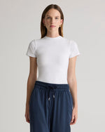 Stretch Cotton Jersey Cropped Fitted T-Shirt - US 7606