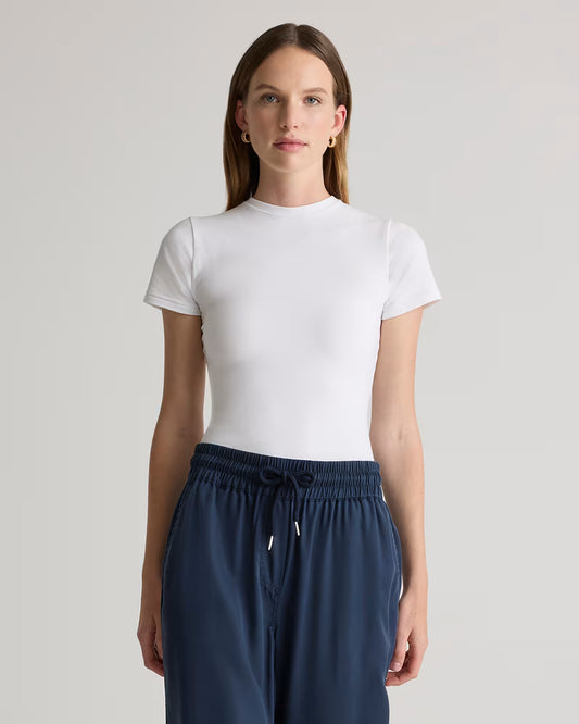 Stretch Cotton Jersey Cropped Fitted T-Shirt - US 7606