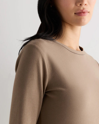 Stretch Cotton Jersey Cropped Fitted Long Sleeve T-Shirt - US 1325