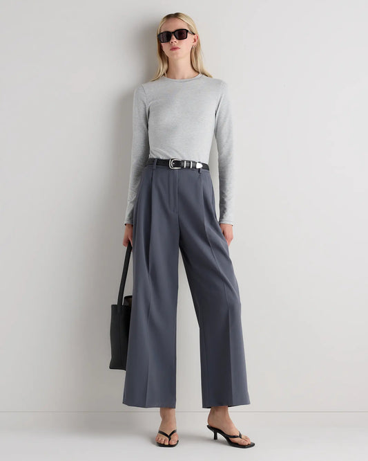 Stretch Cotton Jersey Cropped Fitted Long Sleeve T-Shirt - US 3393