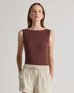 Stretch Cotton Jersey Boat Neck Tank - US 7139