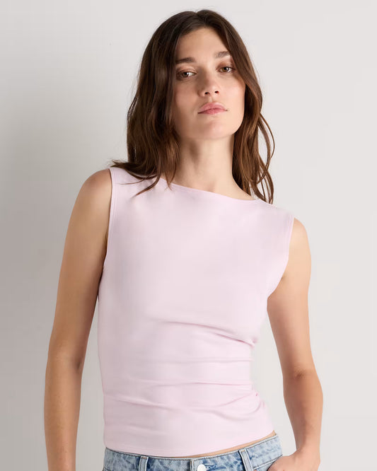 Stretch Cotton Jersey Boat Neck Tank - US 5981