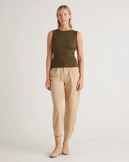 Cotton Cashmere Ribbed Tank - US 3899