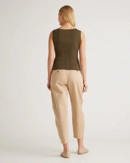 Cotton Cashmere Ribbed Tank - US 3899