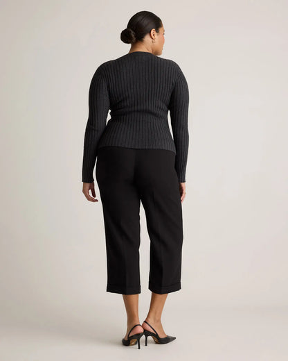 Cotton Cashmere Ribbed Long Sleeve Sweater - US 6536