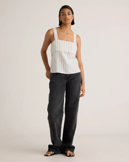 100% European Linen Square Neck Tank - US 4429