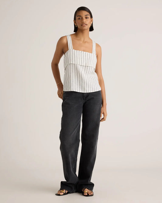 100% European Linen Square Neck Tank - US 4429