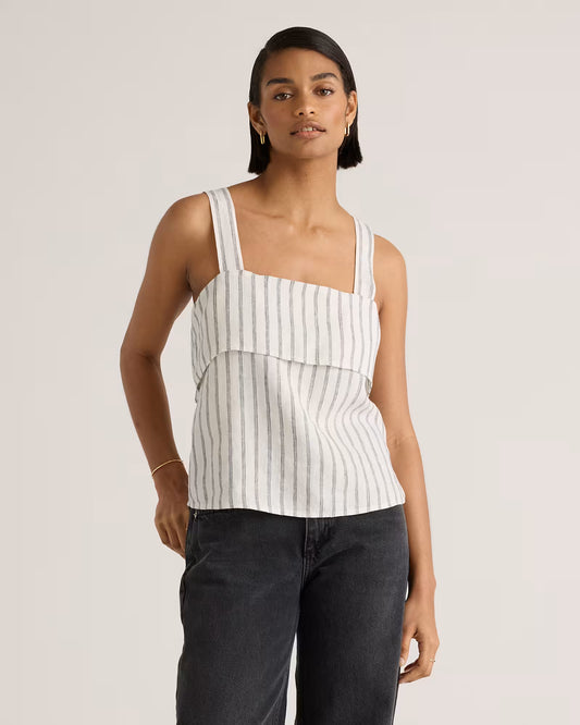 100% European Linen Square Neck Tank - US 4429