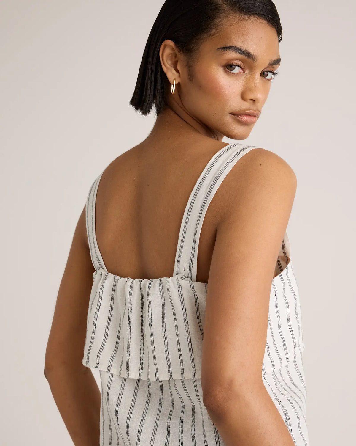 100% European Linen Square Neck Tank - US 4429