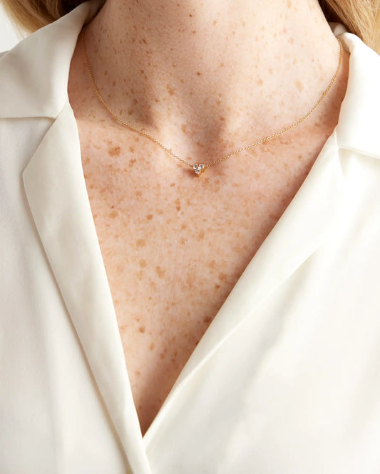 White Sapphire Triad Necklace - US 6821