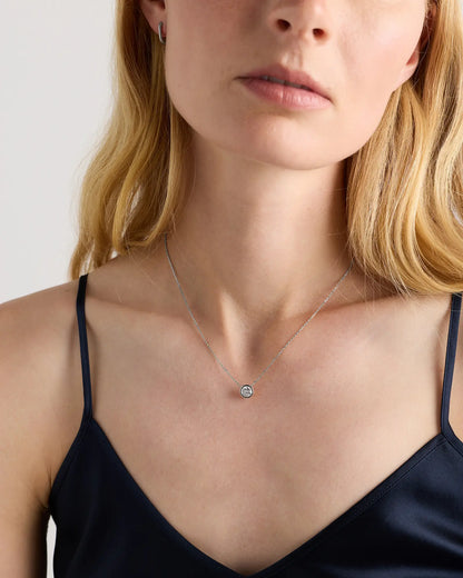 14K Gold Lab Grown Diamond Bezel Necklace - US 8161