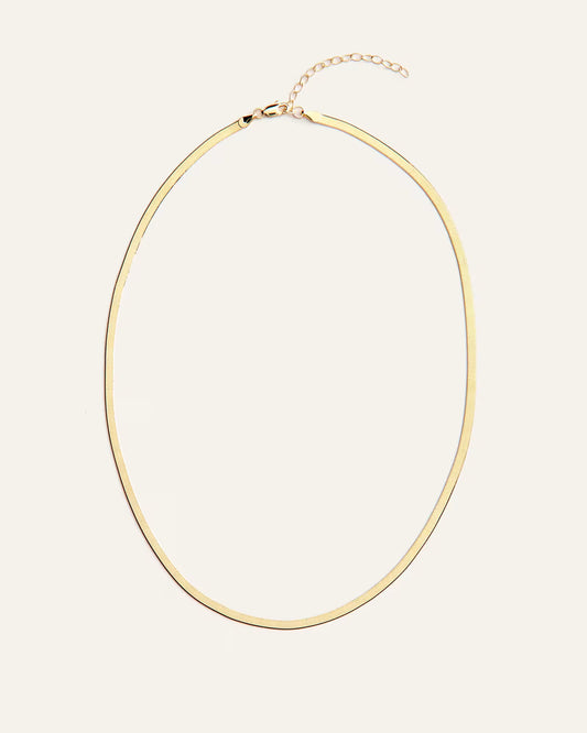 10K Gold Herringbone Chain Necklace - US 7909