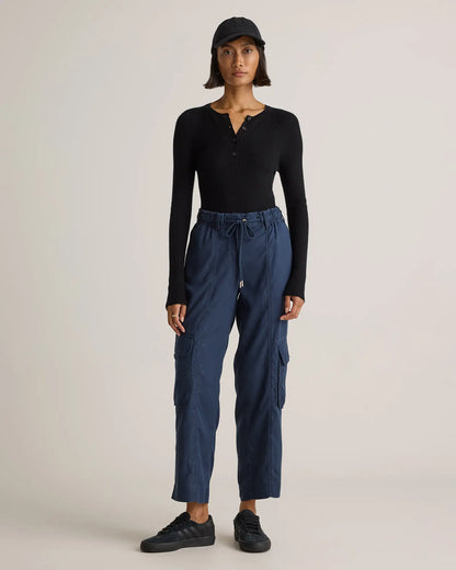 Vintage Wash Tencel Drawstring Cargo Pants - US 9391