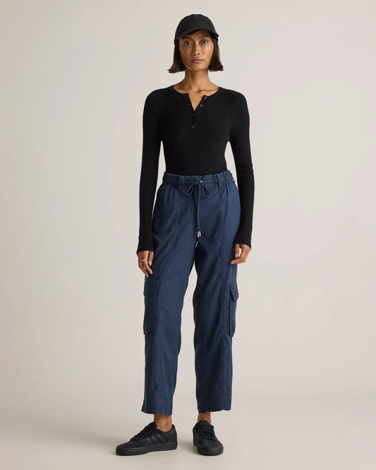 Vintage Wash Tencel Drawstring Cargo Pants - US 9391
