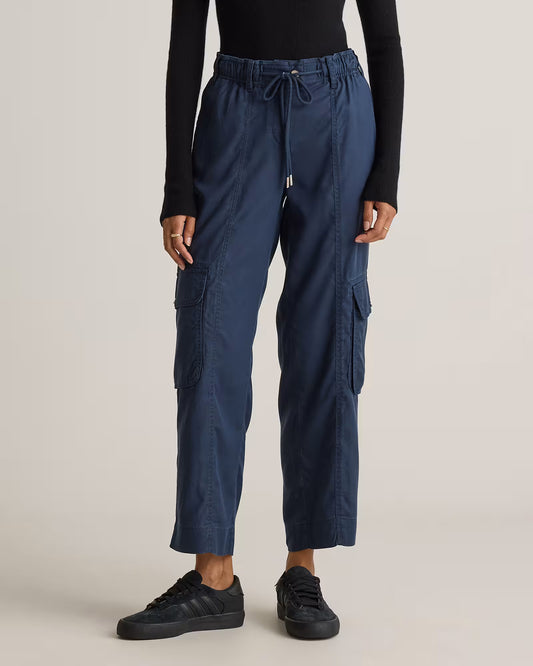 Vintage Wash Tencel Drawstring Cargo Pants - US 9391