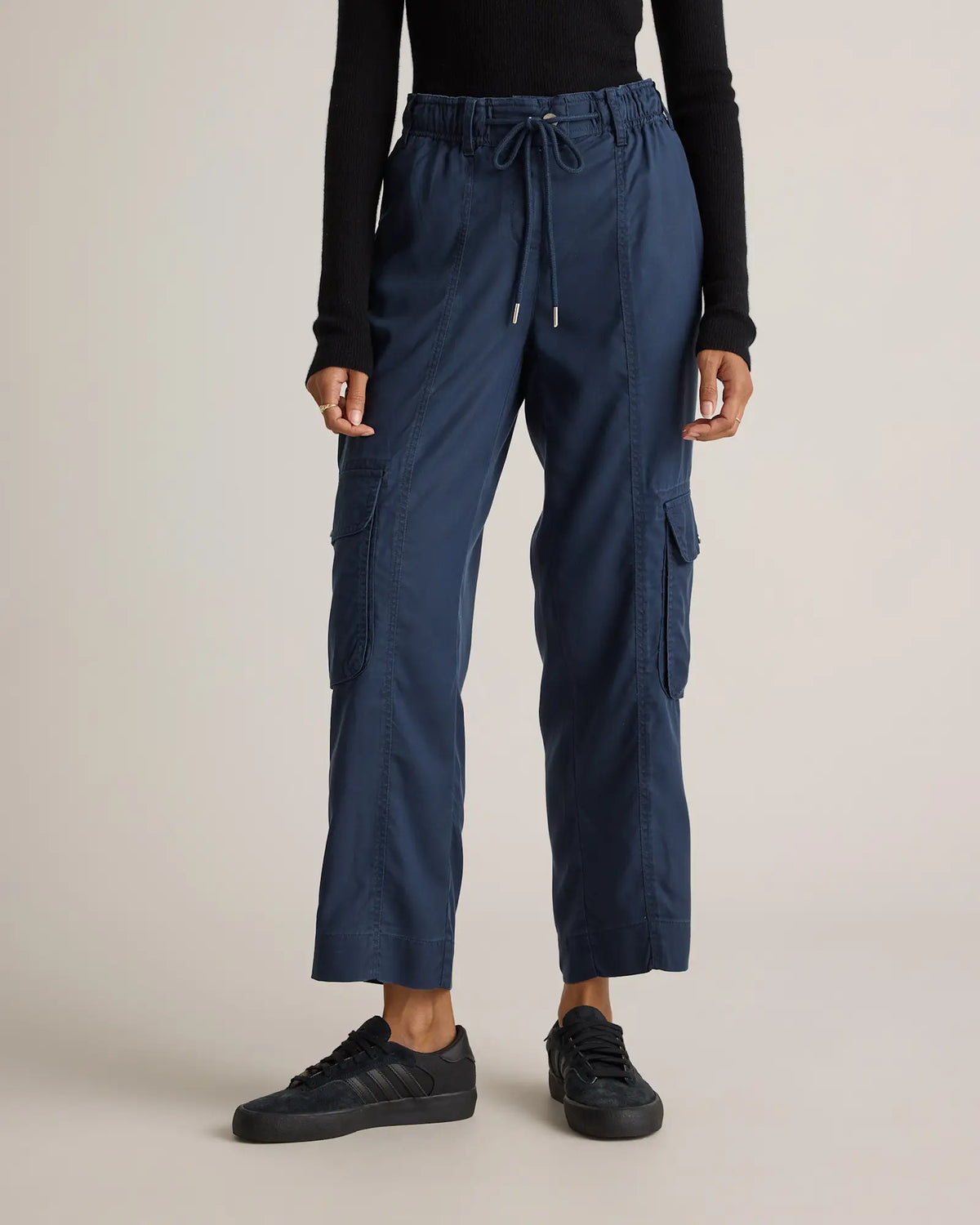 Vintage Wash Tencel Drawstring Cargo Pants - US 9391