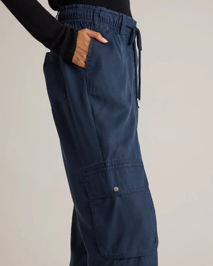 Vintage Wash Tencel Drawstring Cargo Pants - US 9391