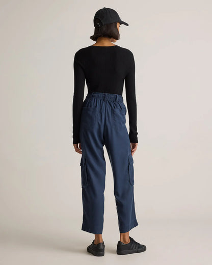 Vintage Wash Tencel Drawstring Cargo Pants - US 9391